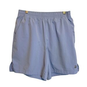Layer 8 Mens Qwick-Dry Athletic Shorts Light Blue Size Medium Elastic Waist